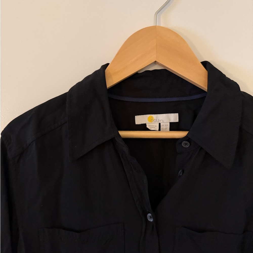 Boden black button-up shirt